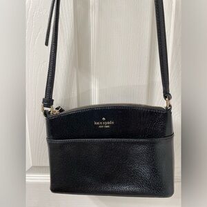 Kate Spade Black Leather Millie Crossbody Bag with Gold Accents
